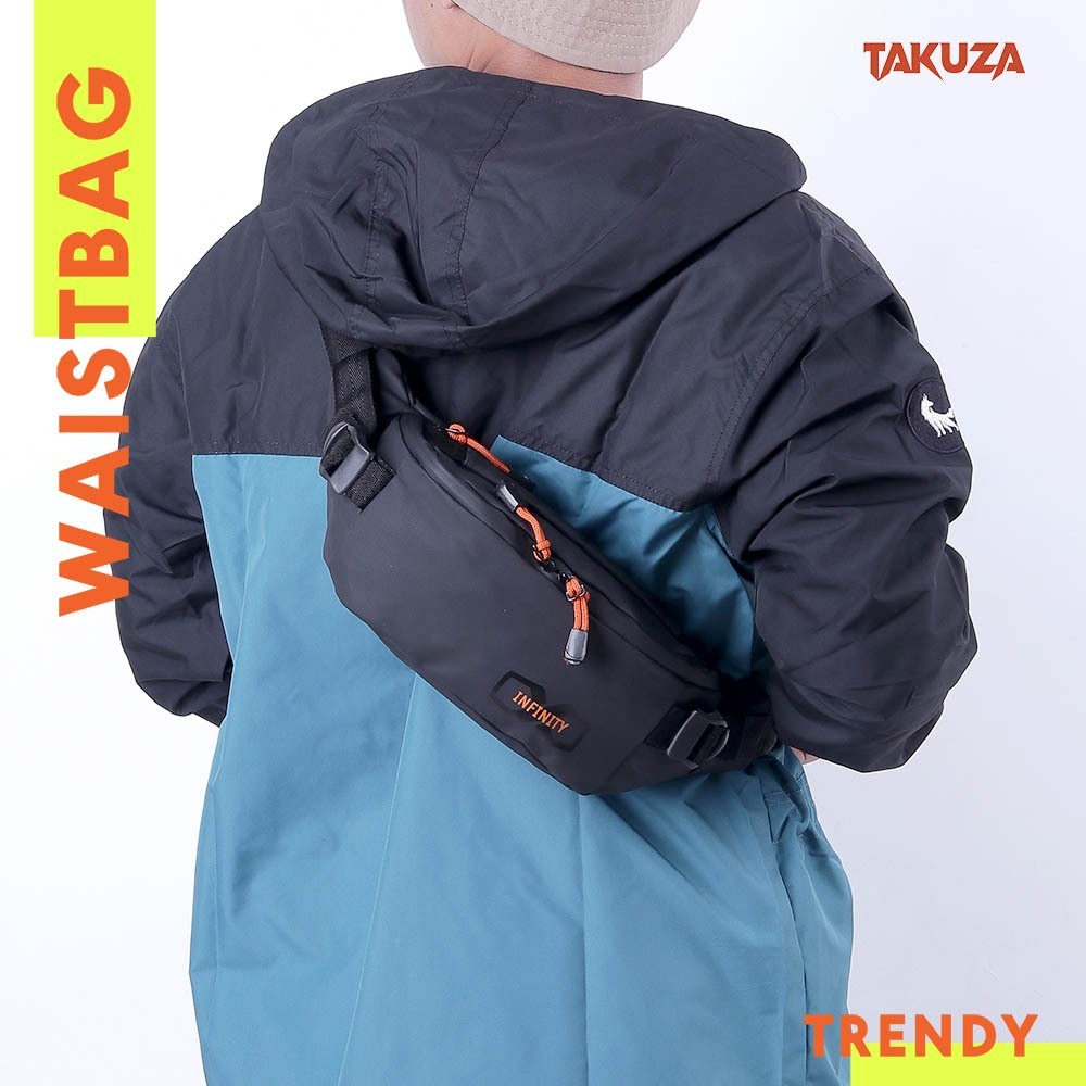 Tas Kecil Pria Waistbag Pinggang Cowok Premium bahan Waterproof Anti Air AKZ 631