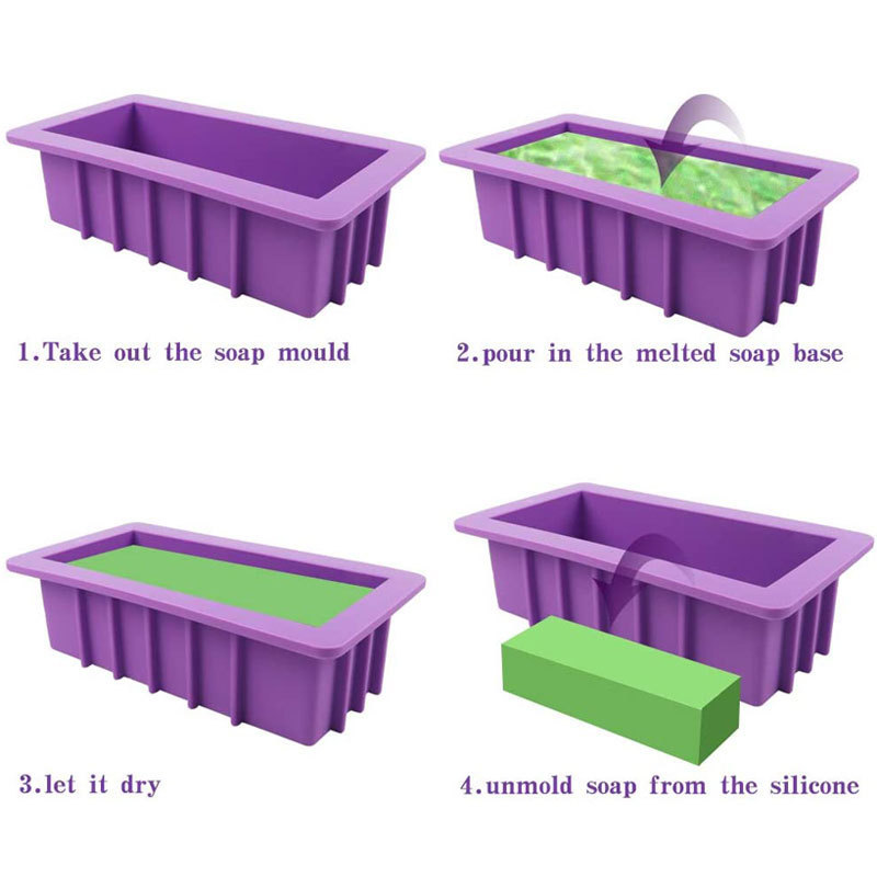 1100ML Silicone Soap Mold Easy Removal Rectangle Silicone Loaf Mold Silicone Loaf Mold for Handmade 