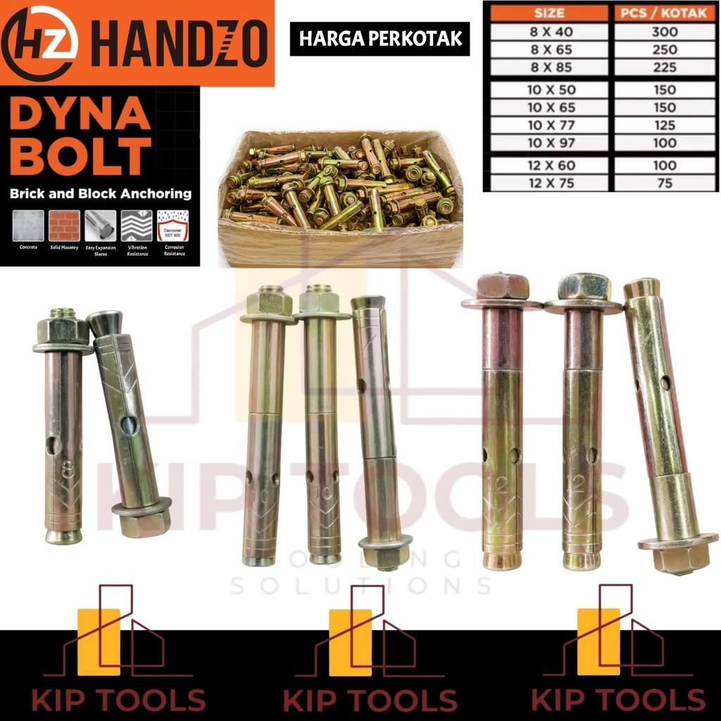 HANDZO - GROSIR 1KOTAK Dinabolt Baut Beton Angkur Tembok - Dynabolt M8 M10 M12