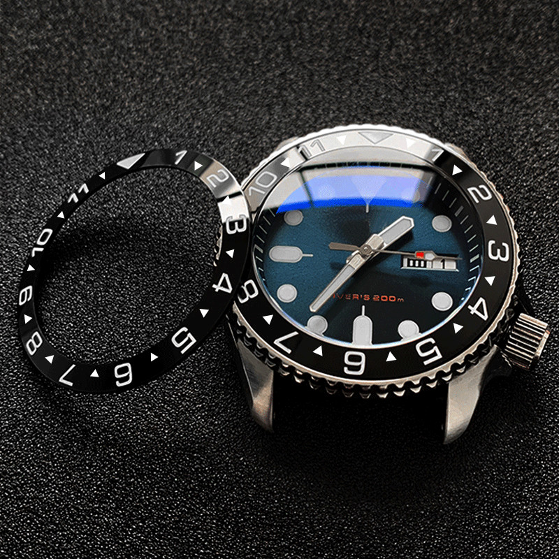 Luminous Sloped Ceramic Bezel insert  Slopping bezel 38*30.6mm For  SXK007 MOD watch parts