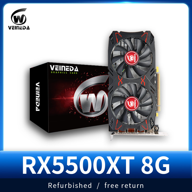 Veineda  Graphics Card RX5500XT 8GB GDDR6 RX 5500 XT Video Cards PCI Express 4.0 X Desktop RX5500 XT