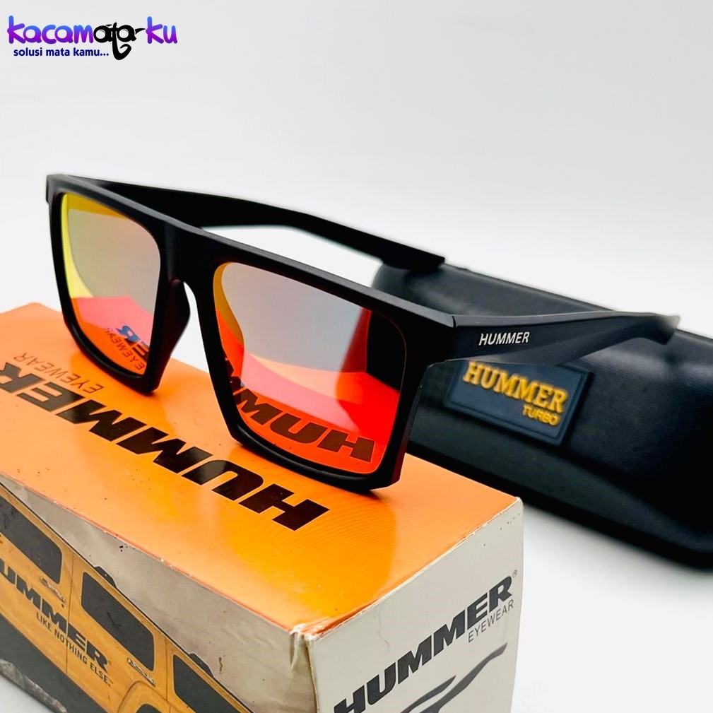 Kacamata Hitam Kotak Pria Wanita Hummer HUMSQUARE Polaroid Mirror Elegan Style