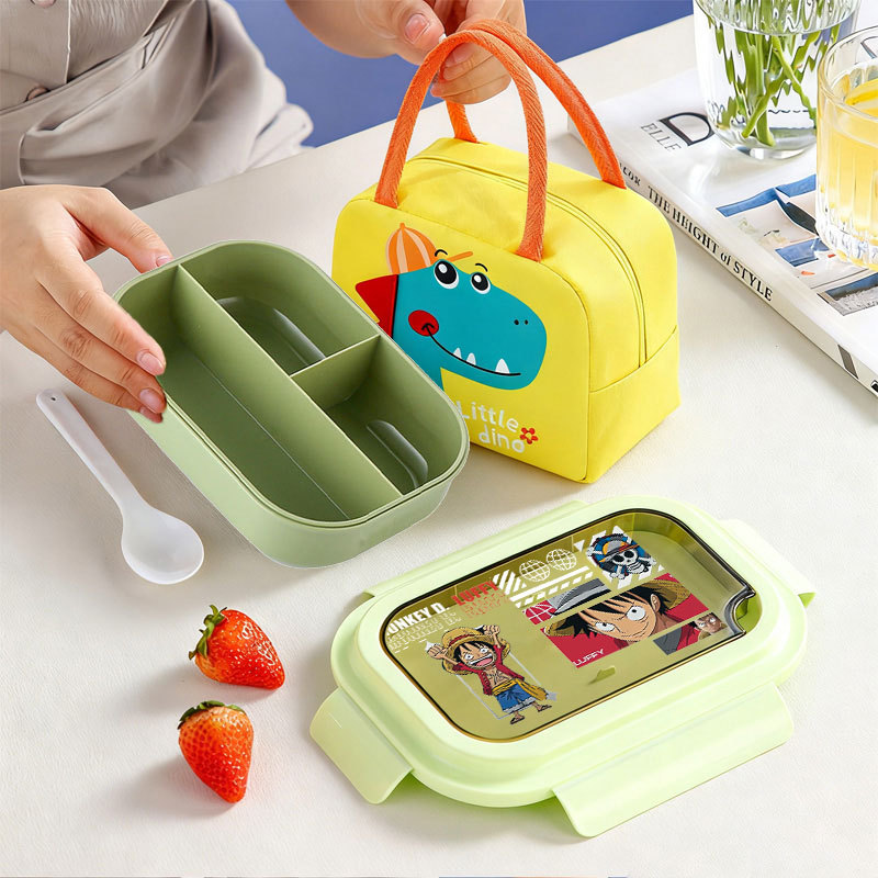Nordic Aesthetic Bento Cartoon InsulaLuffyPop Handheld Bag Portable Fork Spoon LuffyPop