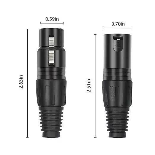 JEK CANON XLR SOKET KONEKTOR CANON HITAM BESI MALE FEMALE