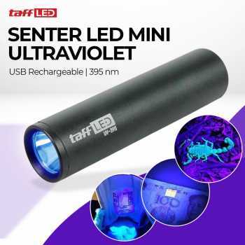 Senter LED Ultraviolet Deteksi Uang Palsu UV Light USB Isi Ulang 395nm TaffLED