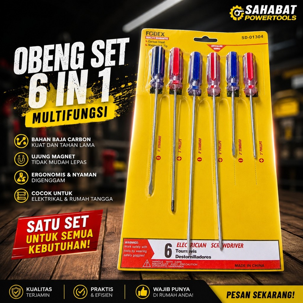 Obeng Set 6pcs Obeng Setting Karburator Obeng Radio - Obeng Setting Amerika Kecil Kurus Panjang Min 