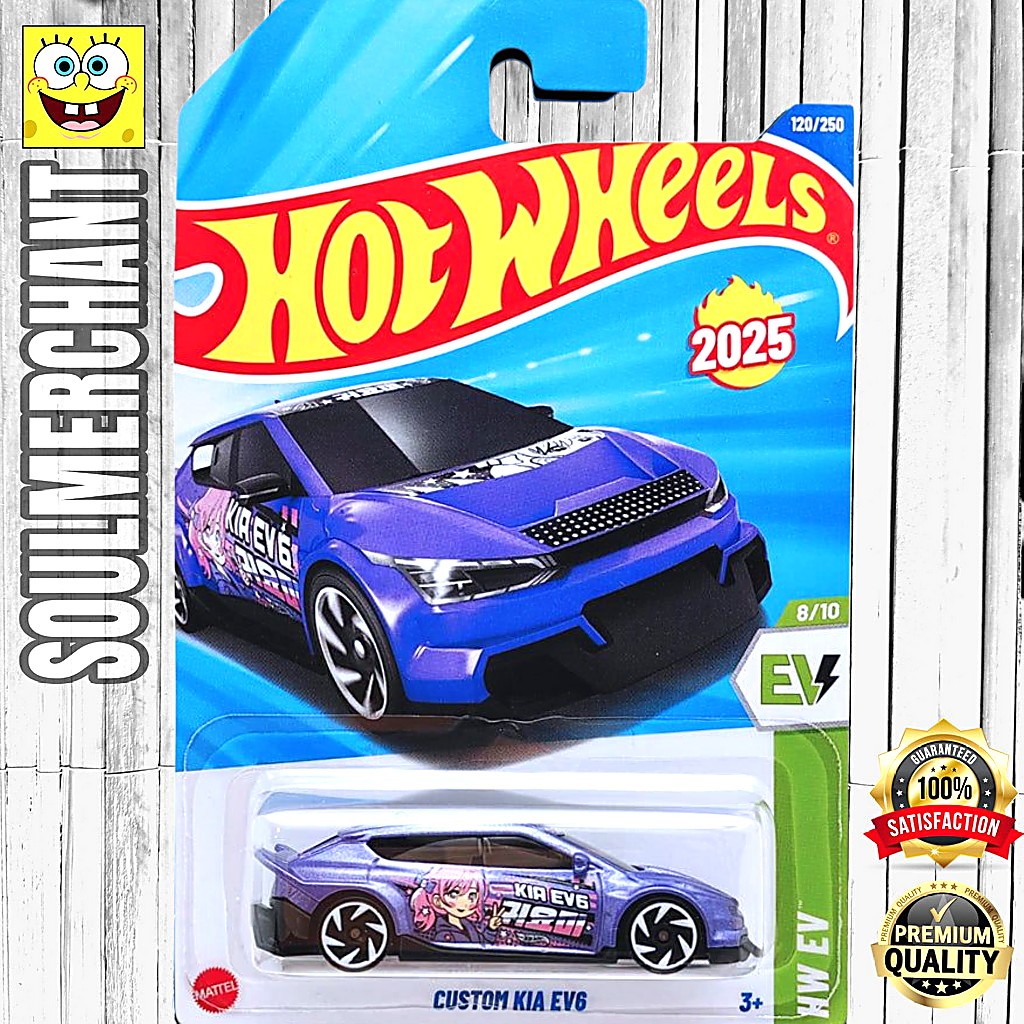 Hot Wheels Custom KIA EV6 Ungu Diecast Mobil Sport Listrik