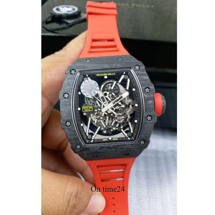 On Time24 Jam tangan Automatic Swiss Tourbillon RM 35-02 RAFA Rubber strap NTPT Carbon fullset