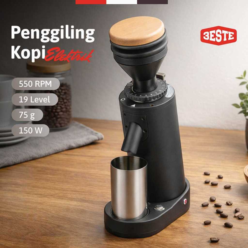 Trieste Penggiling Kopi Elektrik Coffee Grinder 19 Level 75g - CG-017