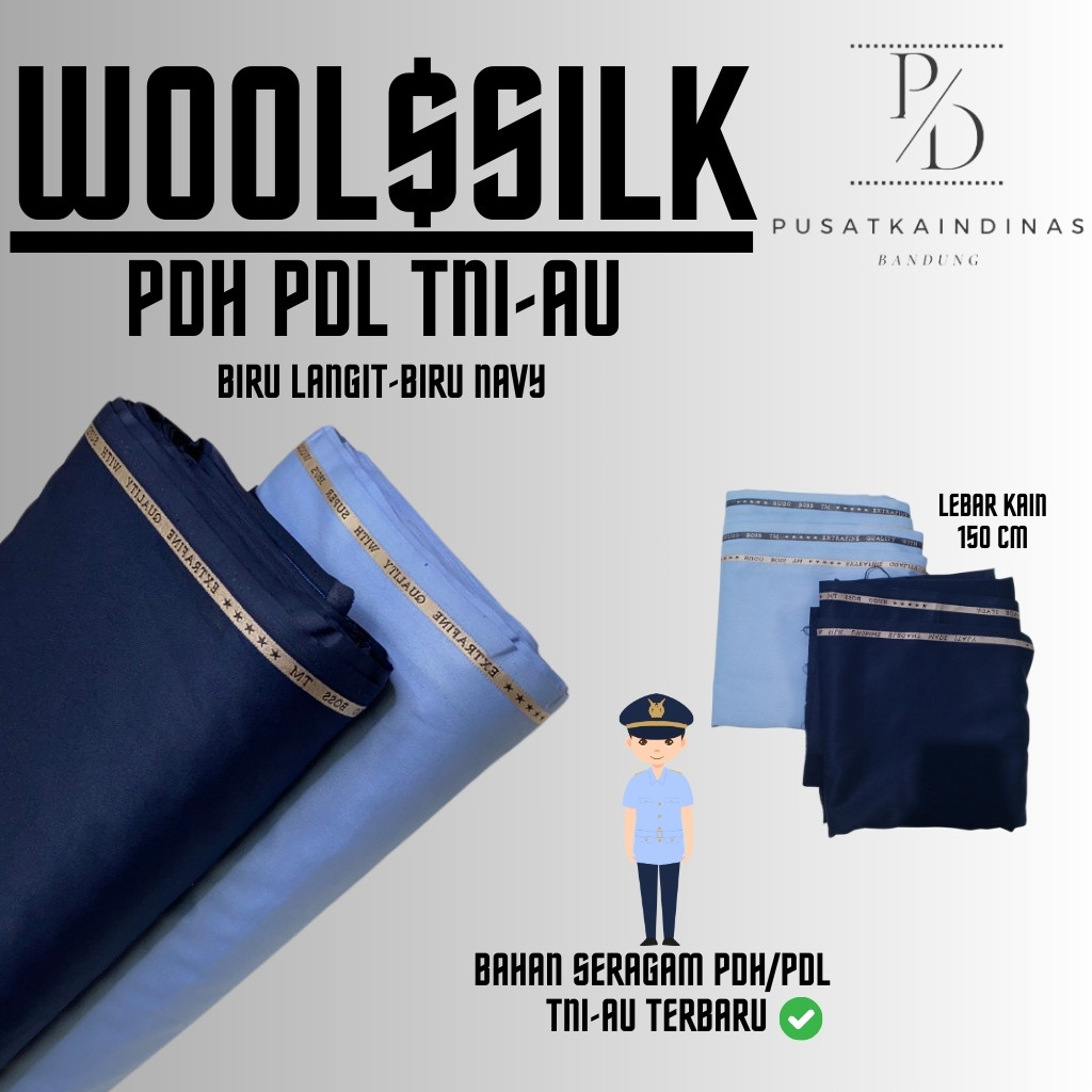 BAKAL BAHAN KAIN BAJU SETELAN DINAS PDH TNI AU EXLUSIP PREMIUM 100% ORIGINAL PUSAT