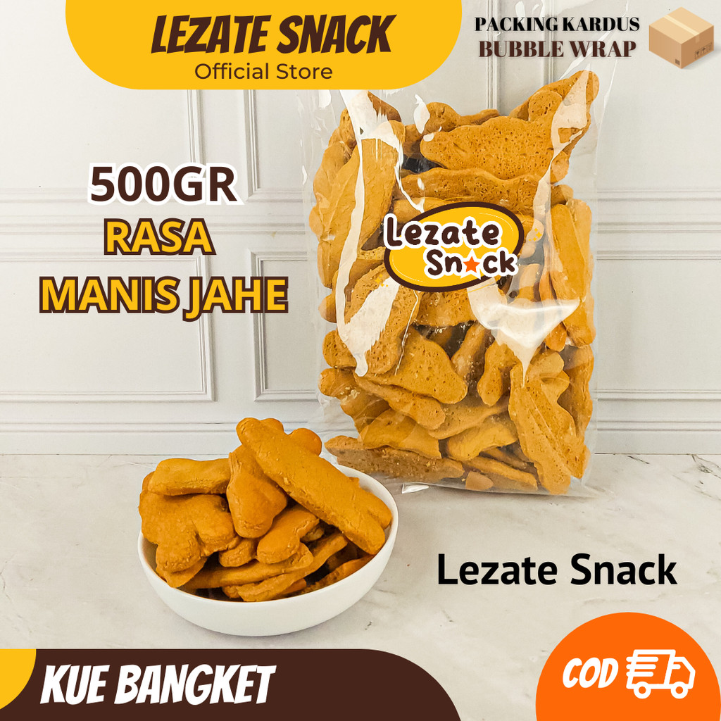 Kue Bangket Jahe 500gr Roti Jahe /Kue Bangkit Jahe / Kue Jahe Kering Roti Kering Kiloan Lezate Shop