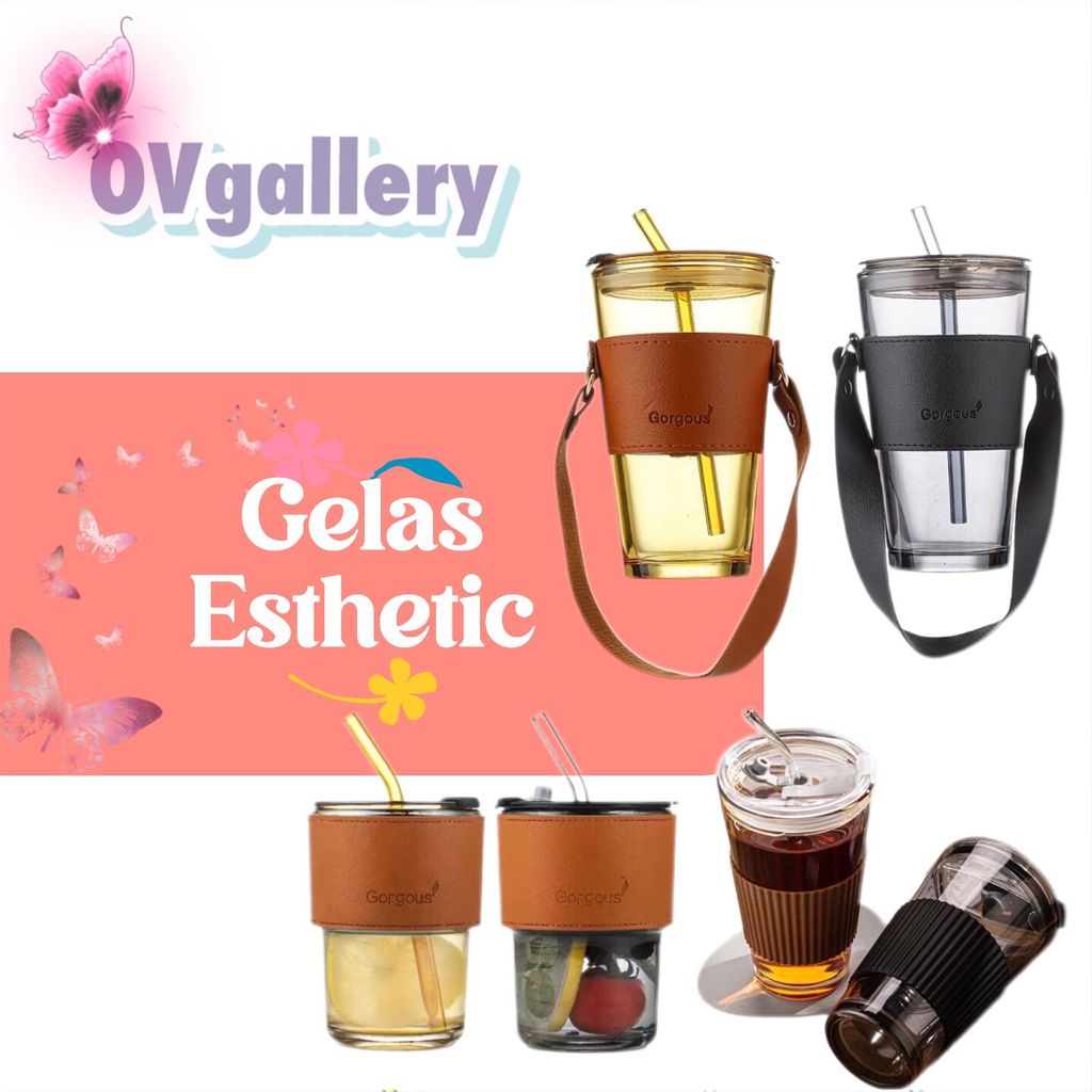 OV263 Botol Kaca 2 In 1 / Tumbler Gelas Kaca / Botol Minuman BPA FREE