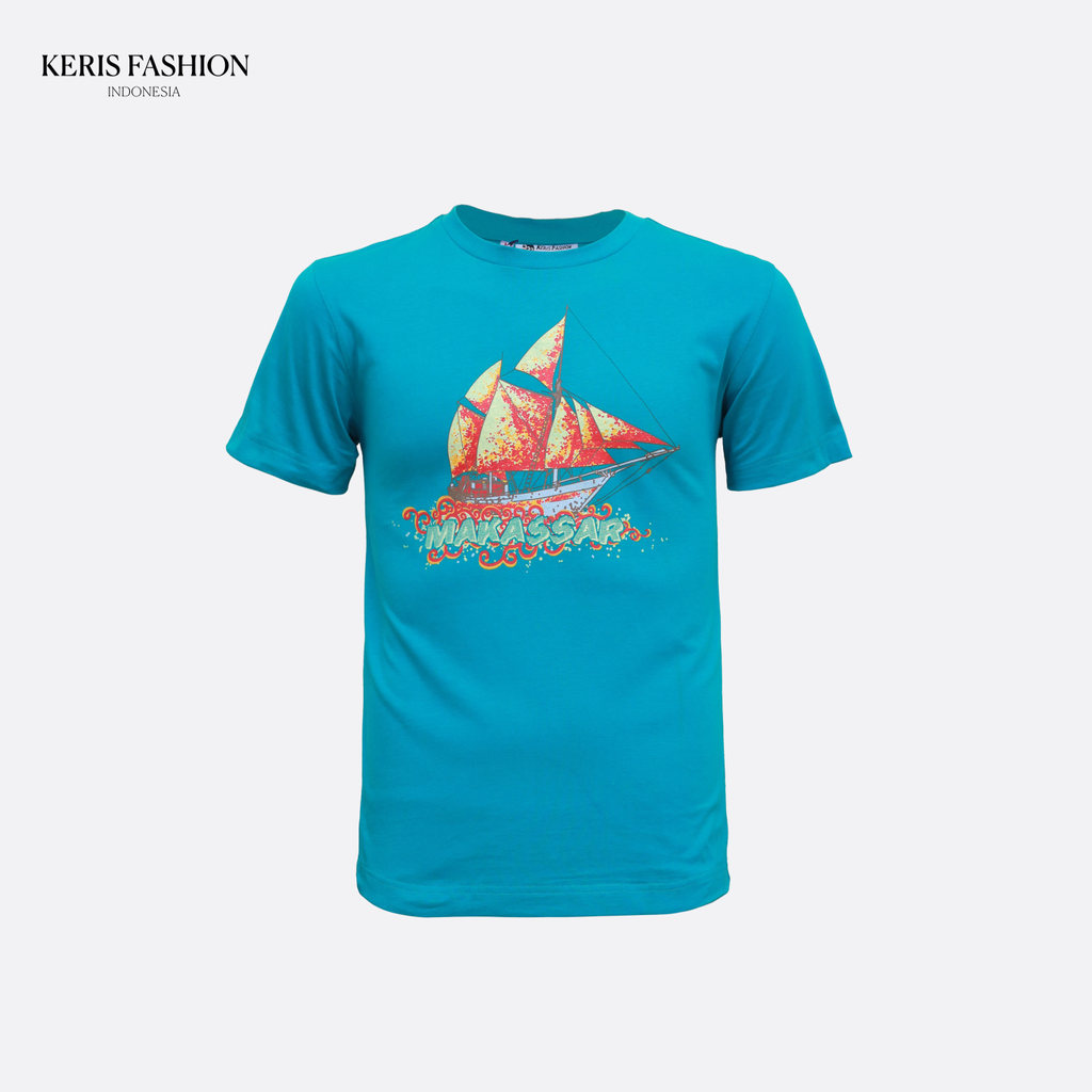 Keris Gallery T-Shirt Dewasa Motif Phinisi Makassar - Tosca