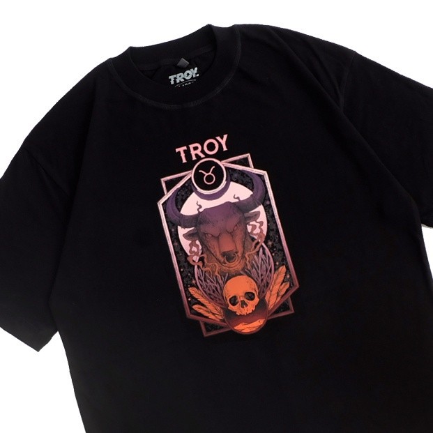 Troy Company T-Shirt Kaos Hitam Zodiac Series Zodiak Taurus MT 2070