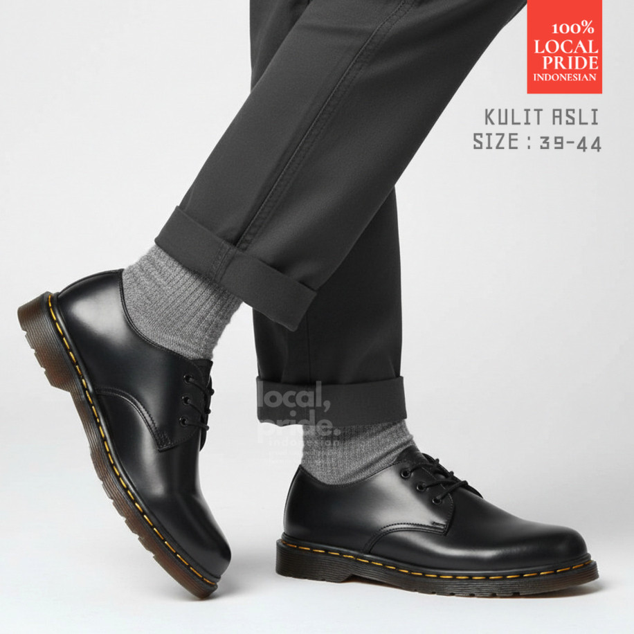 Sepatu Formal Kulit Asli Pria GREATA KALMAR BLACK