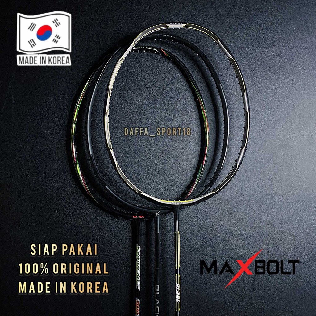 promo toko RAKET BADMINTON MAXBOLT BLADE / BLACK / SUPREME DNA SIAP PAKAI