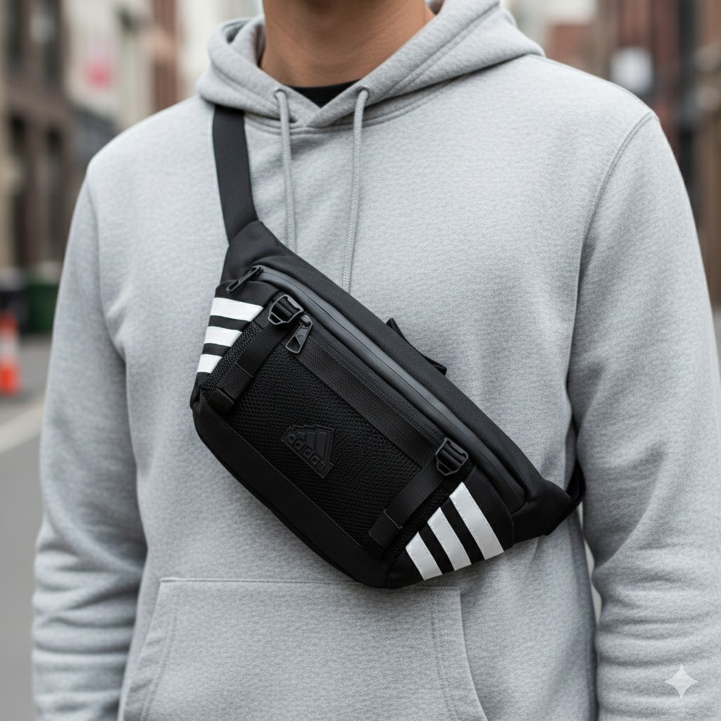 ADD Waist Bag #515Tas Selempang Tas Pinggang Logo Rubber Karet Mountain Import