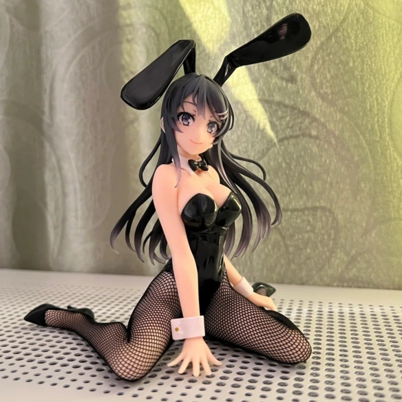 Original Stock 15cm Taito Amp Artist Sakurajima Mai Black Rabbit Girl Pvc Action Figure Decoration O