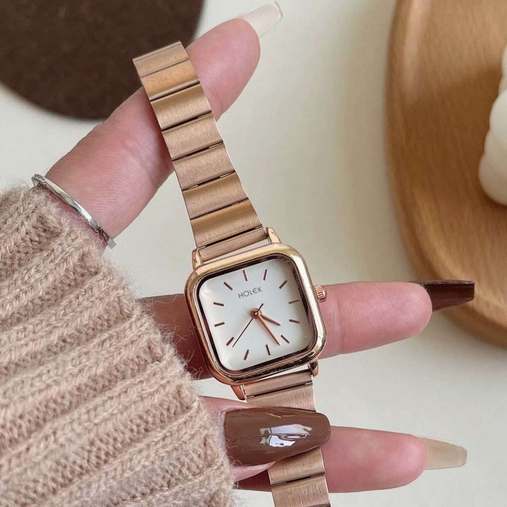 RANUWI HOLEK 2601 Jam Tangan Wanita Anti Air Elegan Mewah Casual Jam Tangan Cewek Rantai+Kotak Grati