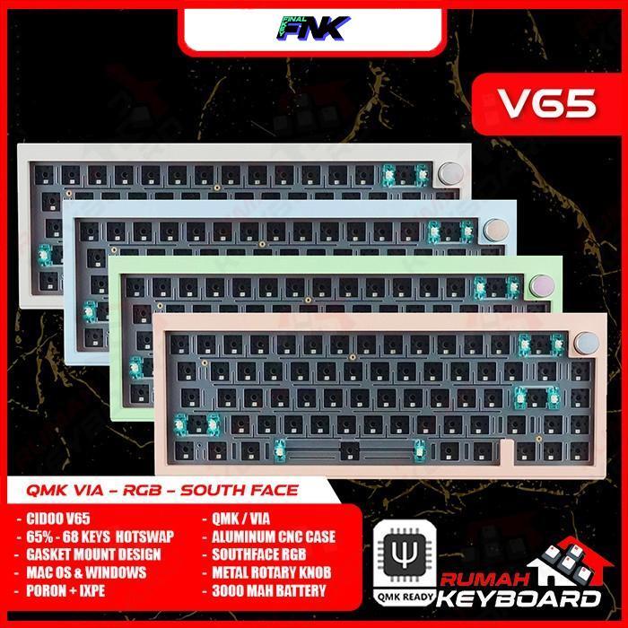 FINALKEY - CIDOO V65 V2 - MECHANICAL KEYBOARD - 66 KEYS - GASKET - SOUTH - BARE