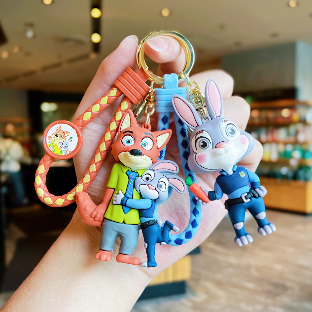 Gantungan kunci Zootopia Judy polisi boneka liontin tas liontin hadiah kecil gantungan kunci hadiah 