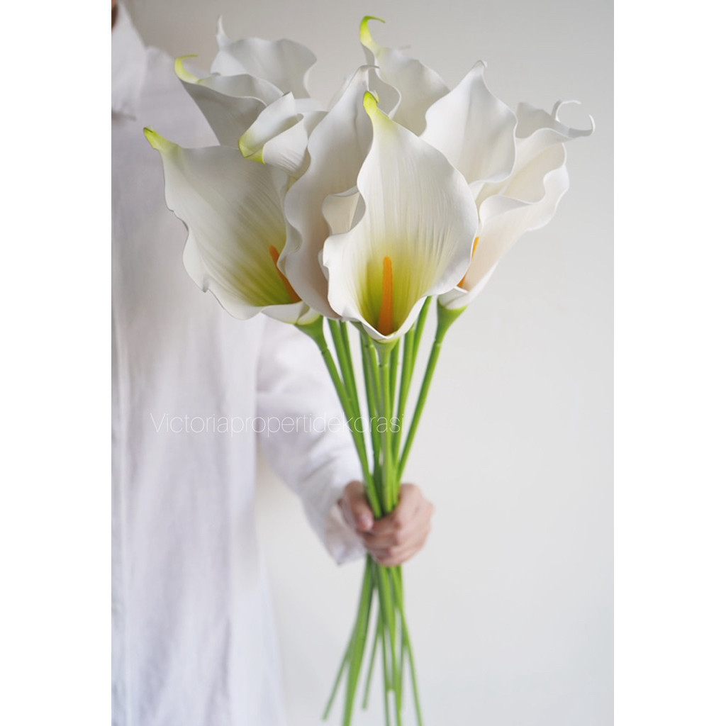 VioraFlowerJakarta Bunga Artificial Calla Lily Dekorasi T78 cm Latex Jumbo