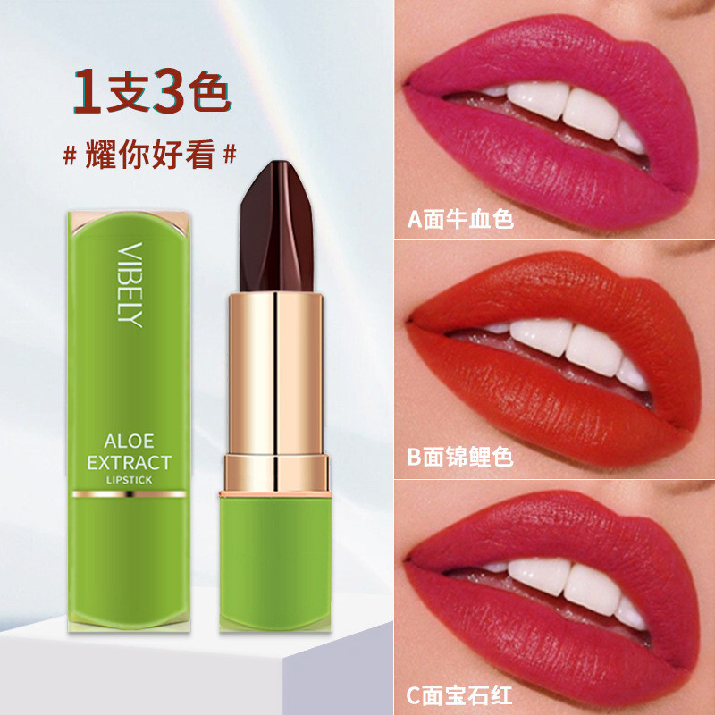 Lipstik Berubah Warna Wanita Lipstik Tiga Warna Berubah Tahan Air dan Tahan Lama
