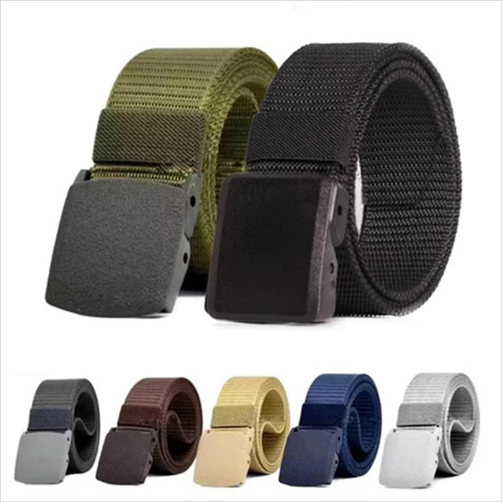 GH 1.282 - Ikat Pinggang Pria Tactical Nylon Kanvas Anti Metal Detector Fashion Elegan Men Belt Akse