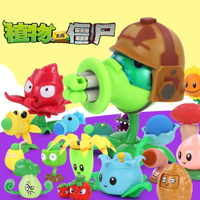 Mainan Anak-Anak ~ Plants vs. Zombies 2 Set Menembak Plants Zombies Dapat Menembak PVZ Figur Aksi Ka