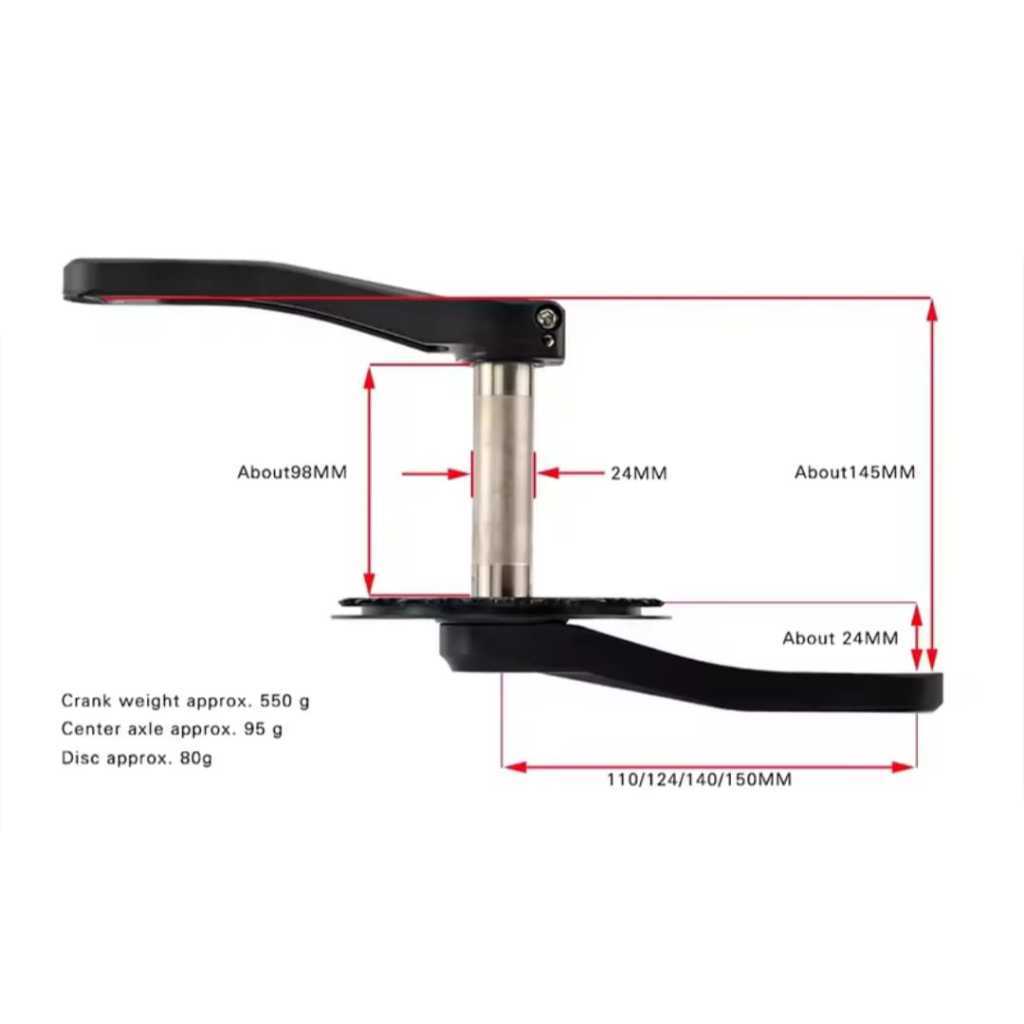 Goldix Children Crank Crankset Hollowtech HT2 Arm 155mm 160mm GXP Direct Mount Untuk Sepeda BMX Anak