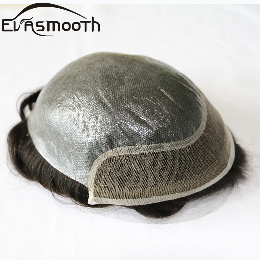 Front Lace Men Toupee Men Wig Skin Base Natural Invisible Human Hair Male Hair pieces Prosthetic Omi
