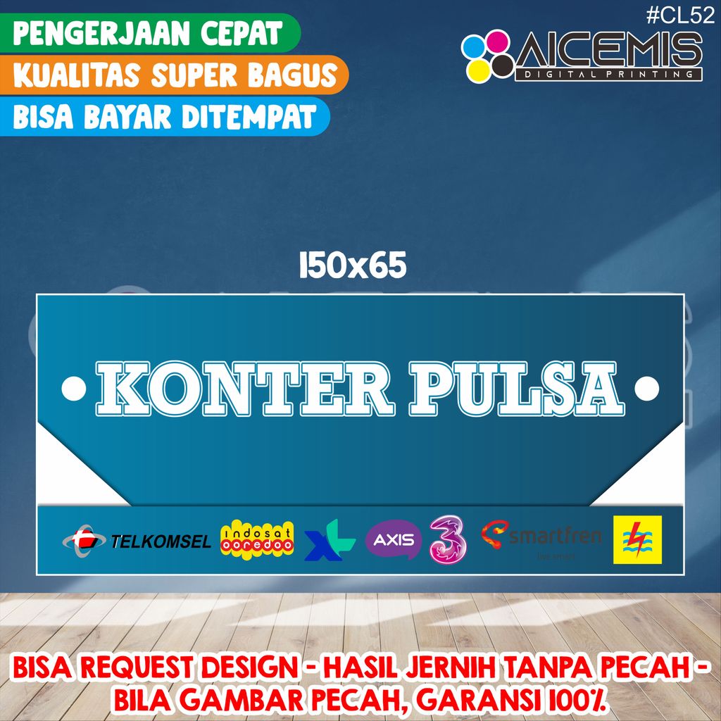 Spanduk 1 Hadi Jadi / Spanduk Jualan / spanduk banner etalase konter pulsa / spanduk konter hp / ban