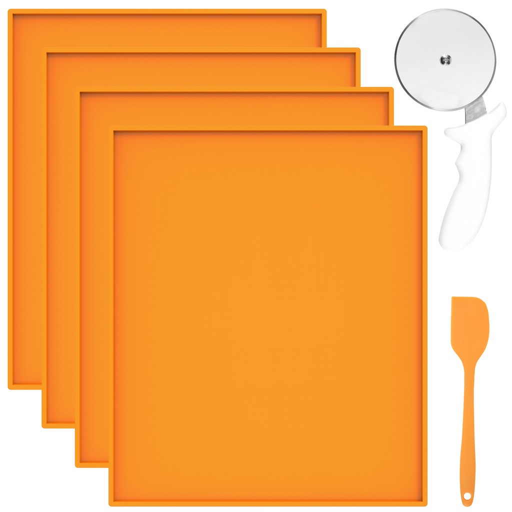 4Pcs Silicone Dehydrator Tray with Edge Nonstick Fruit Leather Dehydrator Mat Square Fruit Roll Dehy