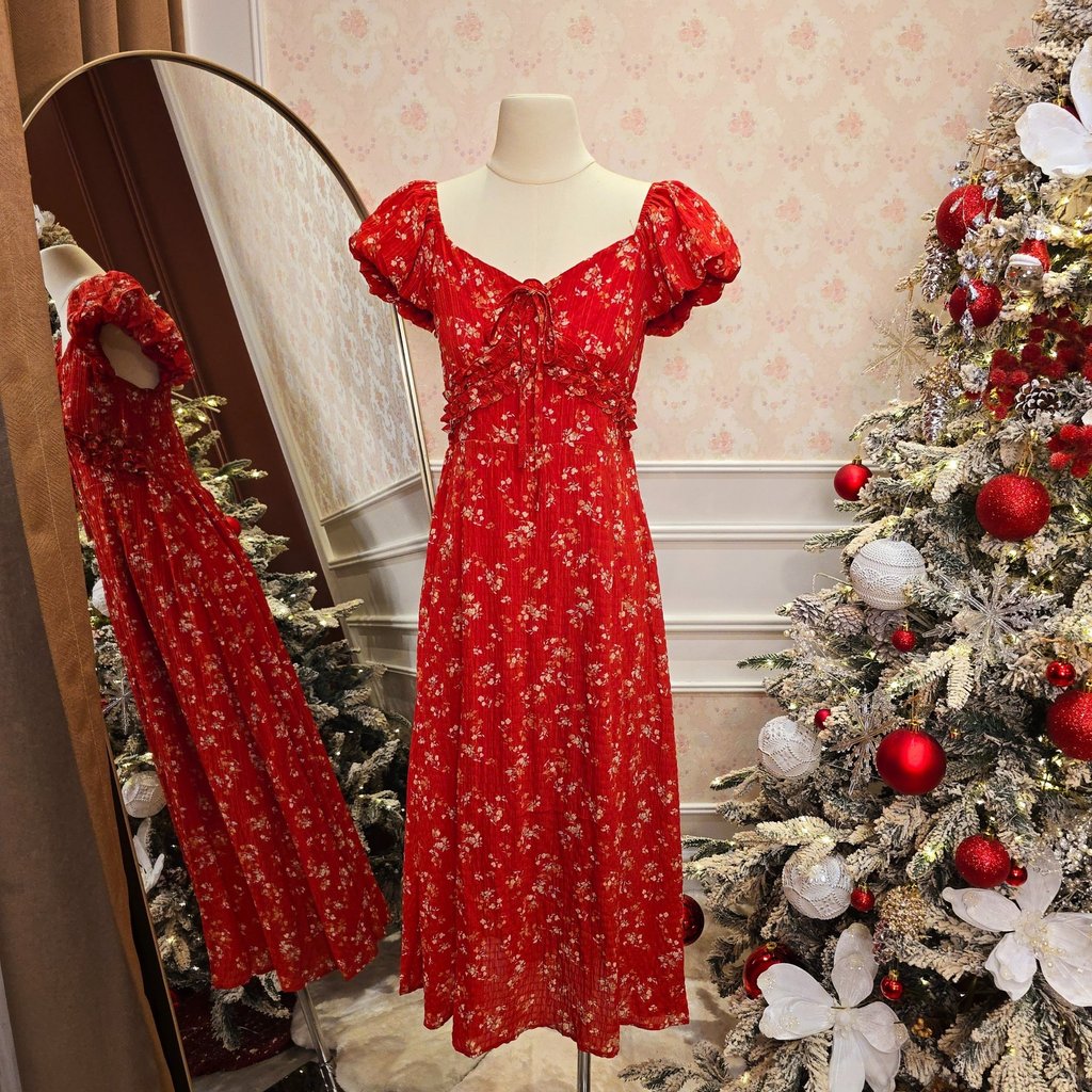 Aliciacouture - Fleurie Dress - Floral Chiffon Dress - Vintage Cottagecore - Garden Party