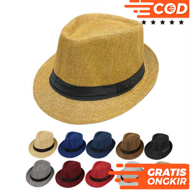 Topi Jazz / Topi Cowok / Topi Pantai / Topi Pria / Topi Fedora import Keren tompi Model Casual Vinta