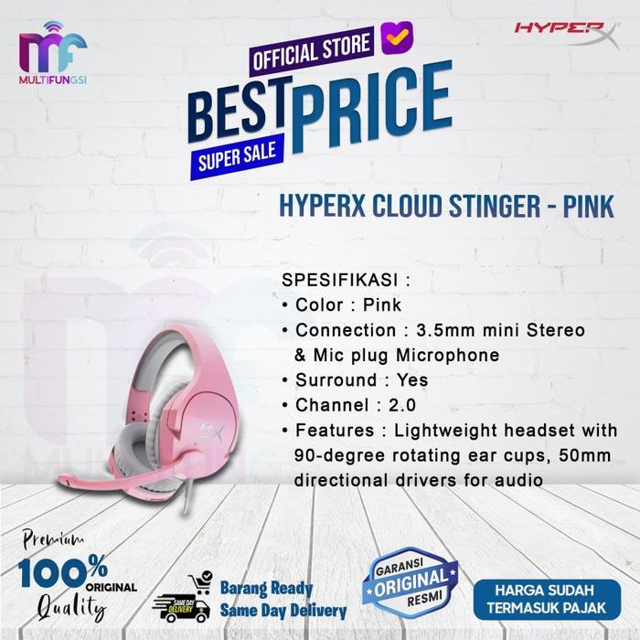 HyperX Heatsed Cloud Stinger Garansi Resmi - PINK TERLARIS