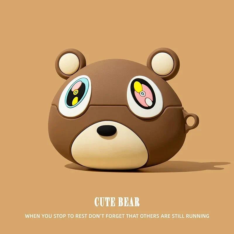 For Airpods Pro 3 Case 2025,Cute 3D Bear Shockproof Earphone Silicone Cover For Airpods Pro 2 Case/A