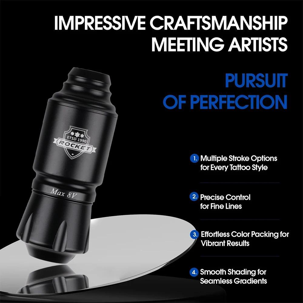 Tattoo Short Pen Mini Rocket Tattoo Machine Rotary Tattoo Pen RCA Interface For Permanent Microneedl