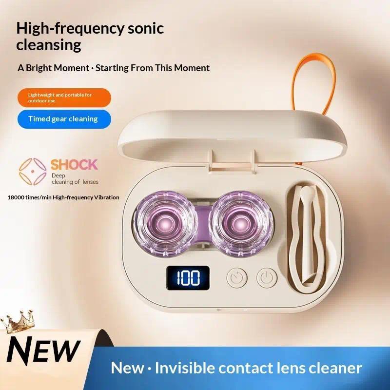 Ultrasonic Contact Lens Cleaner Smart Timer Portable Contact Lens Cleaning Machine Full-automatic Re
