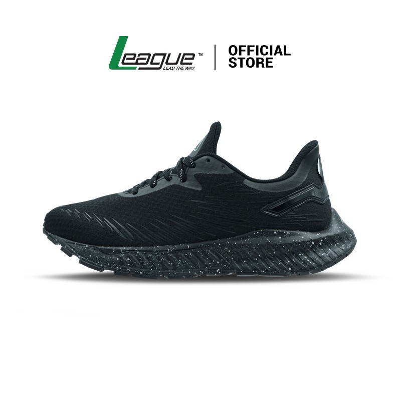 League Zapdos Black/Black Sepatu Running Pria