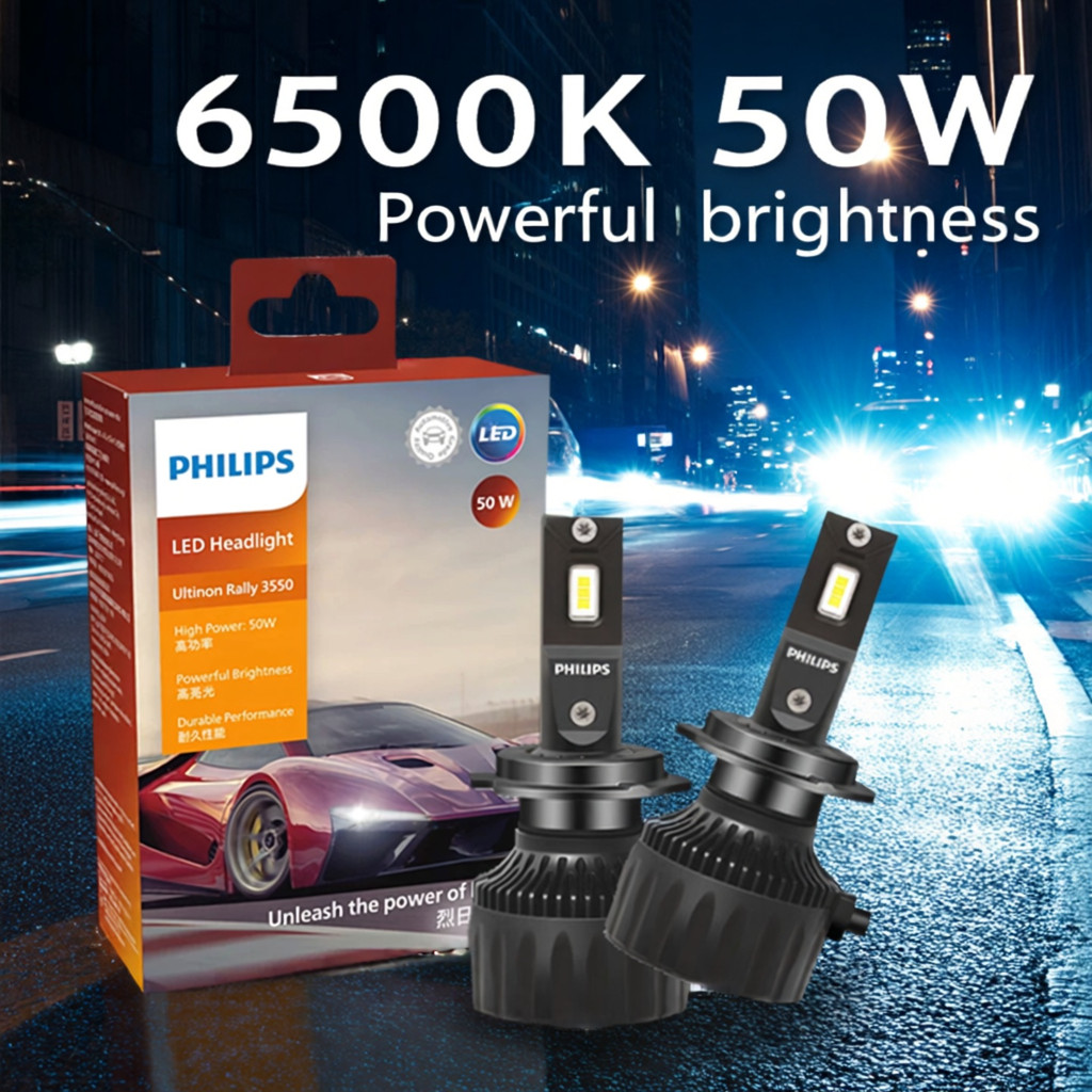 Philips Ultinon Rally 3550 H4 LED Canbus H7 LED Headlight 100W H8 H9 H11 9005 9006 HB3 HB4 9012 LED 
