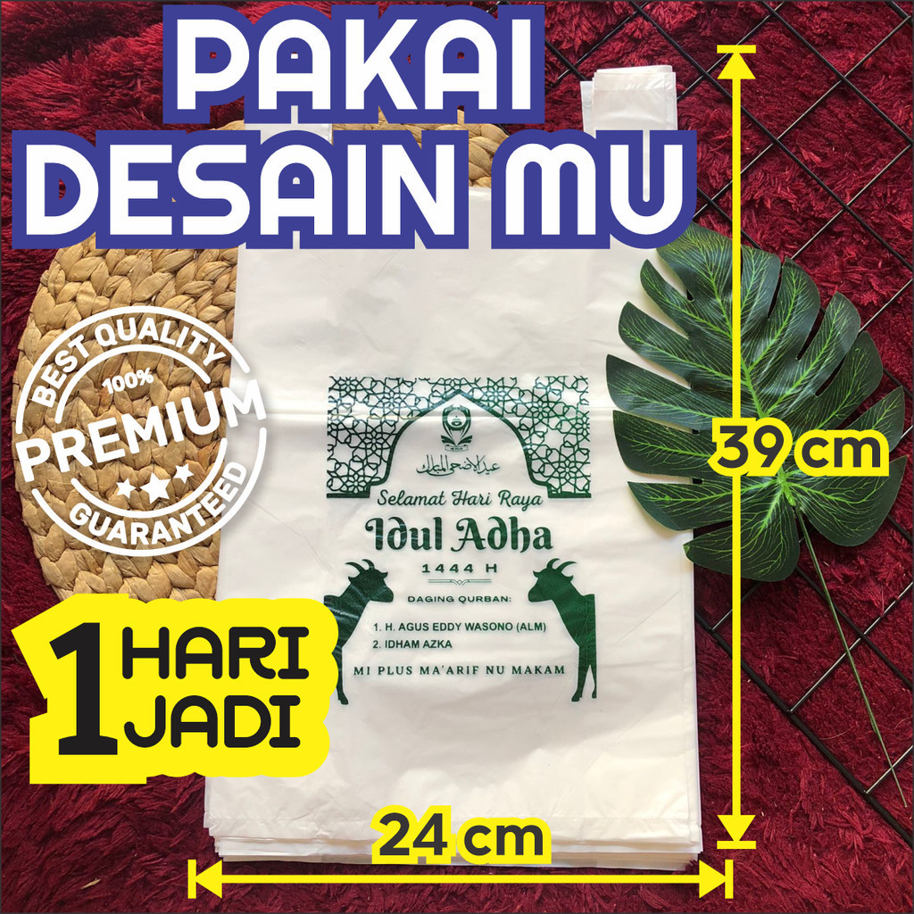 Kantong Kresek Sablon 24 x 39 x 10 cm CUSTOM LOGOMU FREE DESIGN