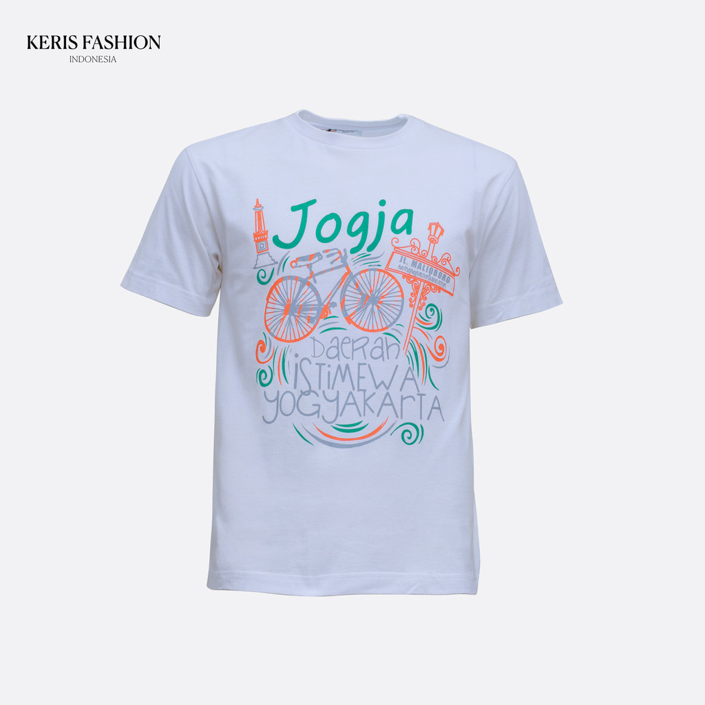 Keris Gallery T-Shirt Dewasa Motif Onthel Jogja - Putih