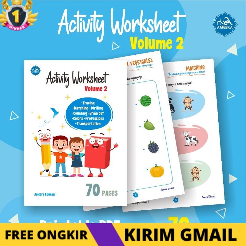 KS (Bentuk PDF) Activity WorKSheet volume 2. Lembar aktifitas anak Paud/ Balita 2-5 tahun