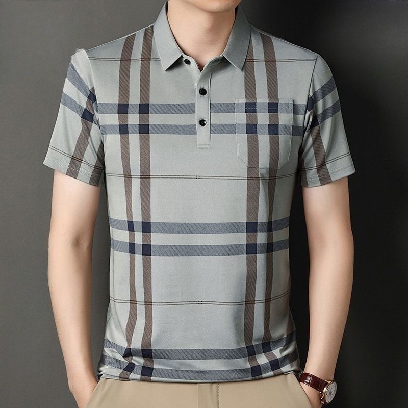 Kaos Lengan Pendek Ukuran Besar POLO Pria Paruh Baya Kemeja Pria