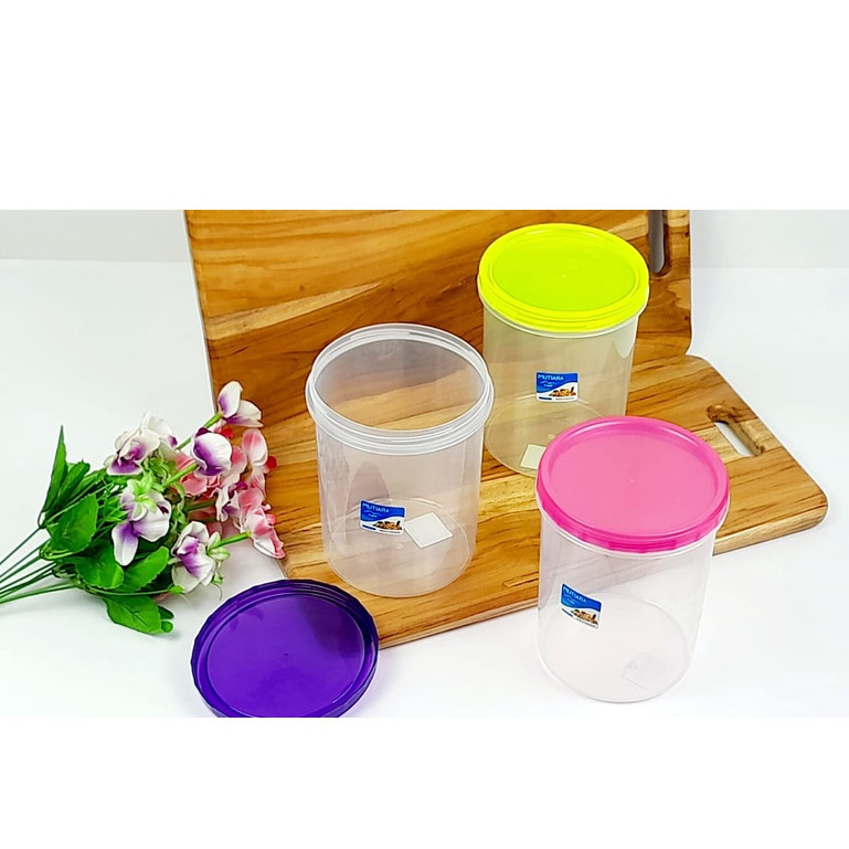 Toples Bulat plastik - kacang - makanan Bulat 2 KG KMP Mutiara Murah ..,