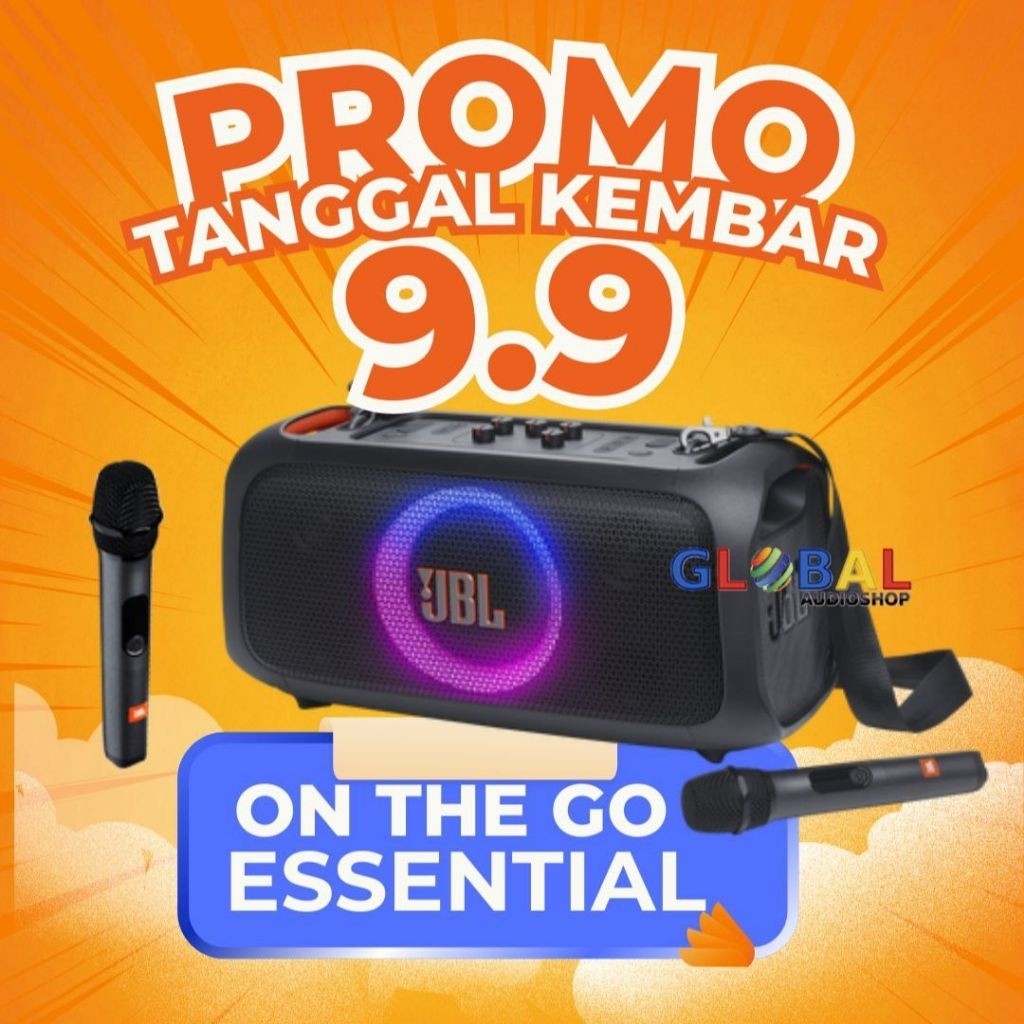 JBL PARTYBOX ON THE GO ESSENTIAL ORIGINAL WITH MIC WIRELESS PARTY BOX ONTHEGO PORTABLE