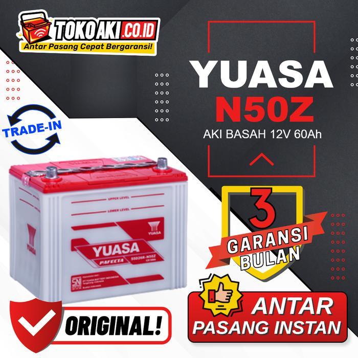 Aki Toyota Crown 2003-2018 - Yuasa Pafecta N50Z - 60Ah - Tukar Aki Lama