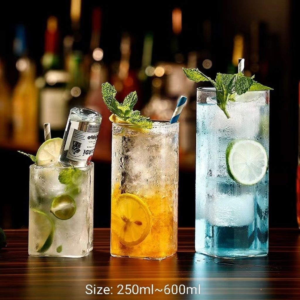 Gelas Kaca Aesthetic Kotak/Gelas Korea 1062