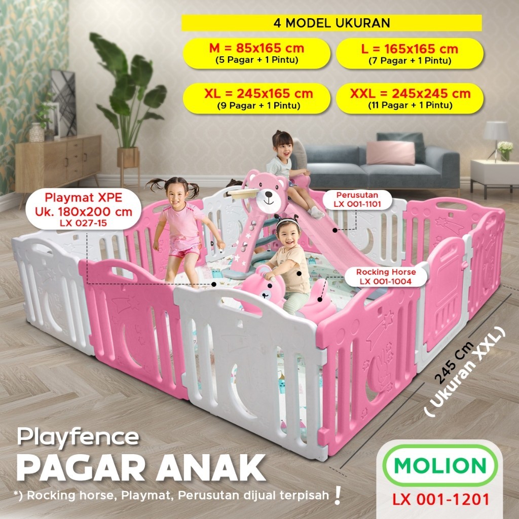 Pagar Anak Pagar Pengaman Playground Pagar Bayi Pagar Mainan Anak Bayi Baby Fence Lengkap dan Kokoh 